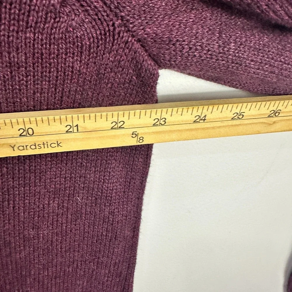 Croft & Barrow Mens XL Burgundy Knit Grandpa Sweater Minimalist Classic Pullover
